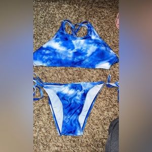 blue tie dye bikini
